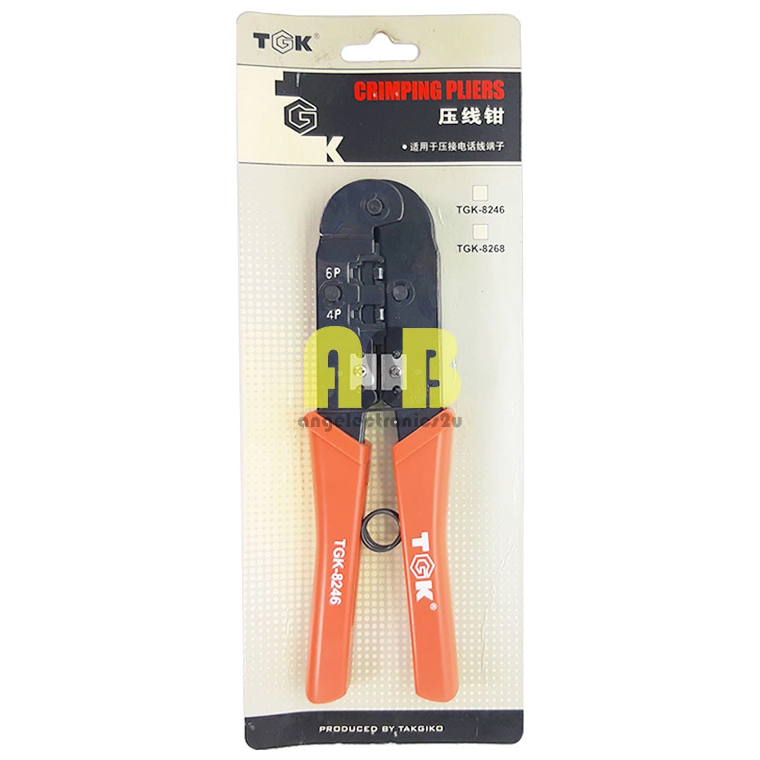 (1pc) TGK-8246 4P2C / 4P4C / 6P / 6P2C / RJ-11 / RJ-12 Plug Crimping Tool / Alat Kelim ( 574003211 )