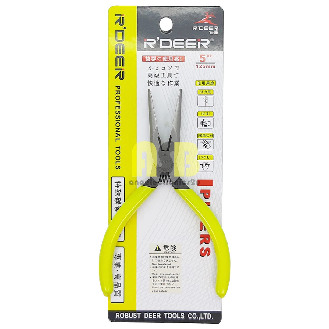 (1pc) Robust Deer RT-521 5“ Long Nose Plier / Playar Muncung Tirus ( 125 MM ) ( 574003444 )