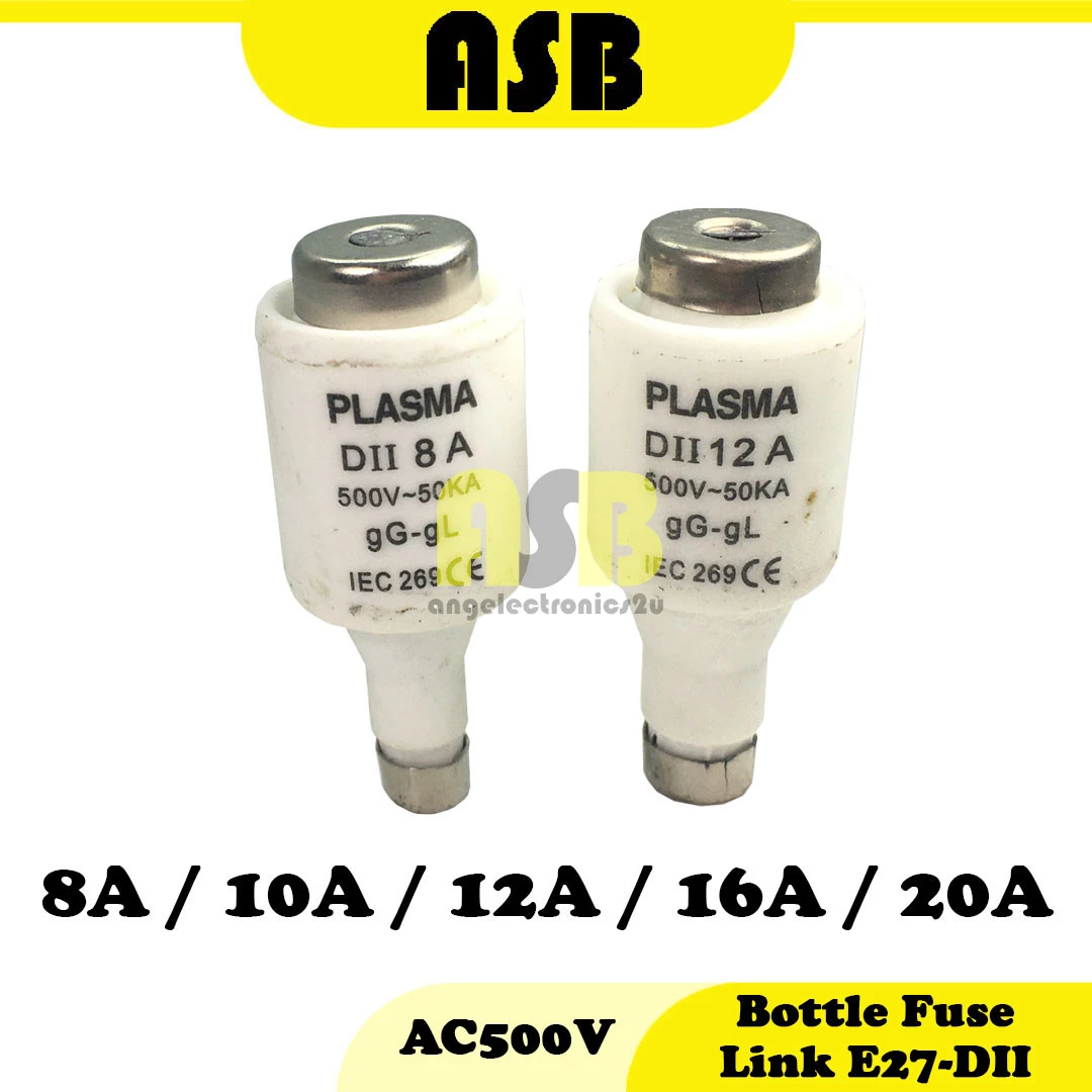 (1pc) Bottle Fuse Link E27-DII AC500V ( 8A / 10A / 12A / 16A / 20A )