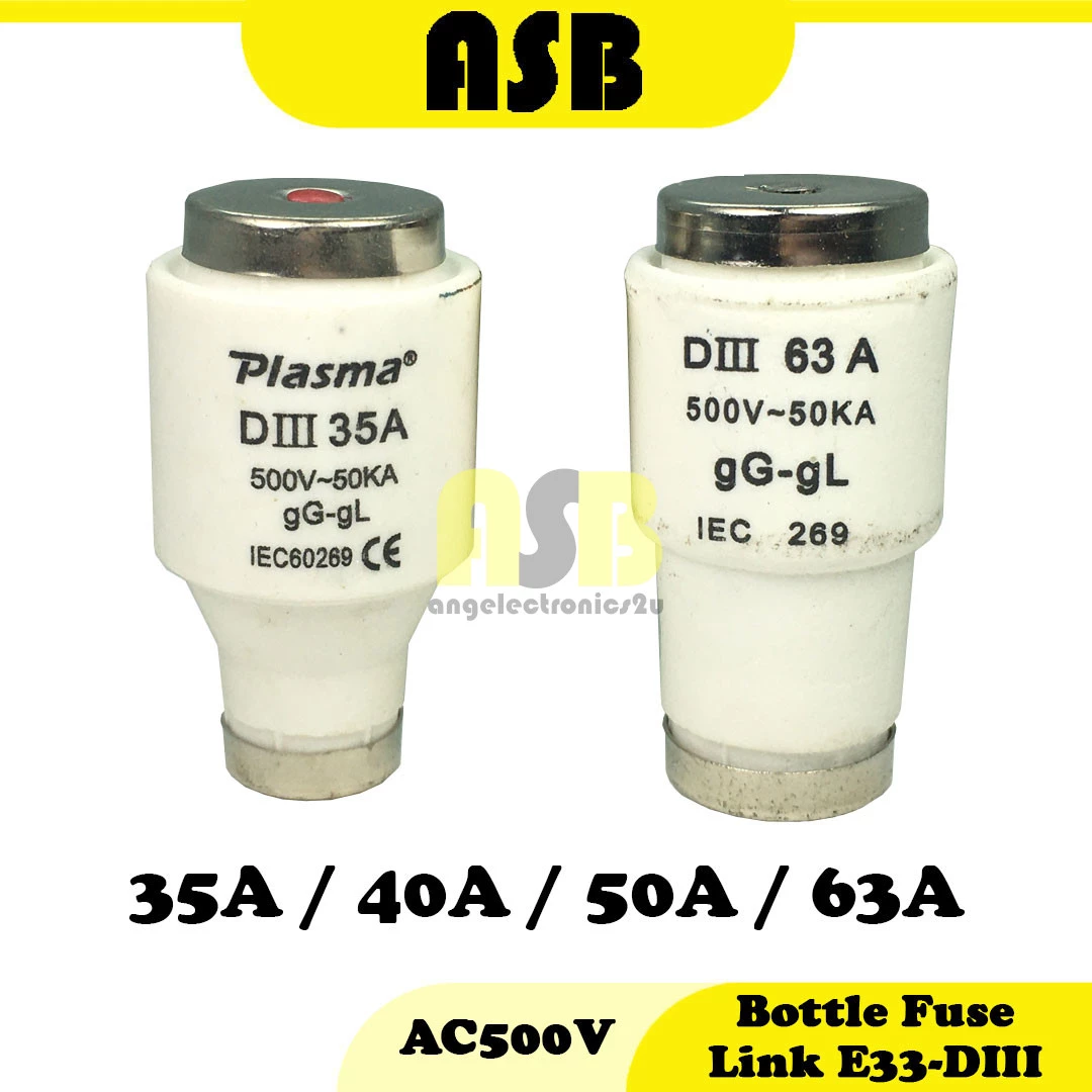 (1pc) Bottle Fuse Link E33-DIII AC500V ( 35A / 40A / 50A / 63A )