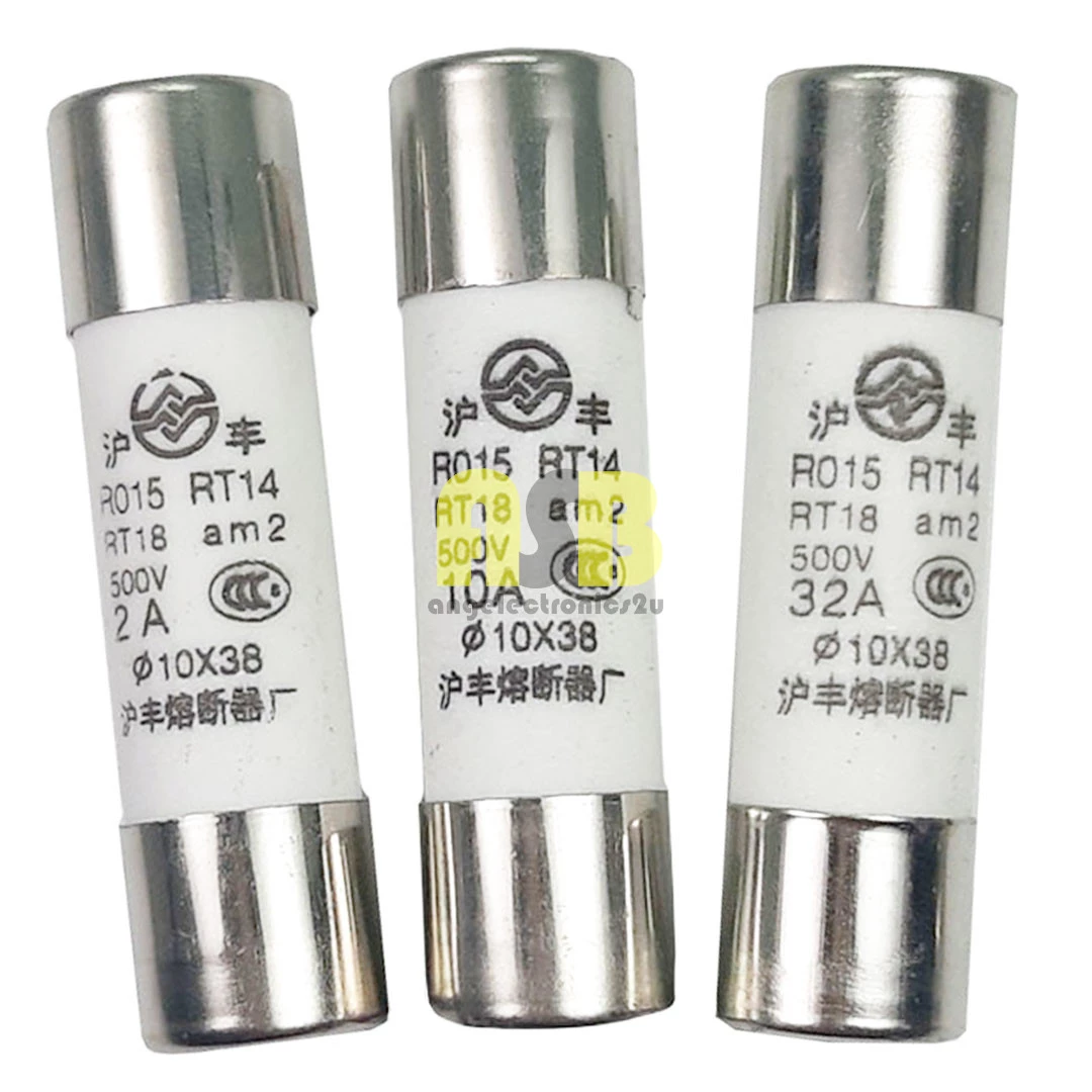 (1pc) R015 Cartridge Fuse 10X38 AC500V ( 0.5A / 1A / 2A / 3A / 4A / 5A / 6A / 8A / 10A / 12A / 16A / 20A / 25A / 32A )