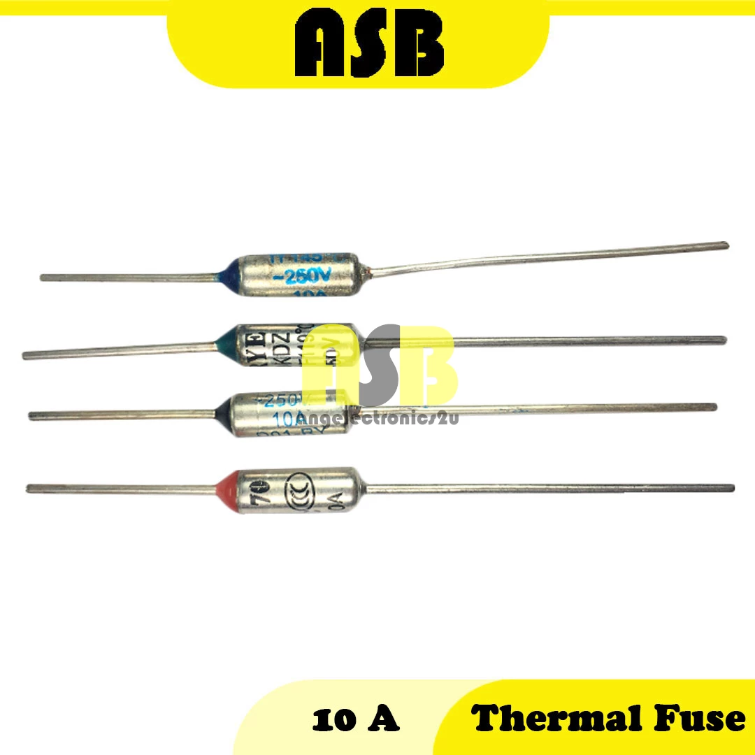 (1pc) Thermal Fuse / Thermo Fuse 10A ( 70/ 91/ 92/ 98/ 103/ 109/ 110/ 113/ 119/ 121/ 125/ 126/ 130/ 133/ 142) ℃