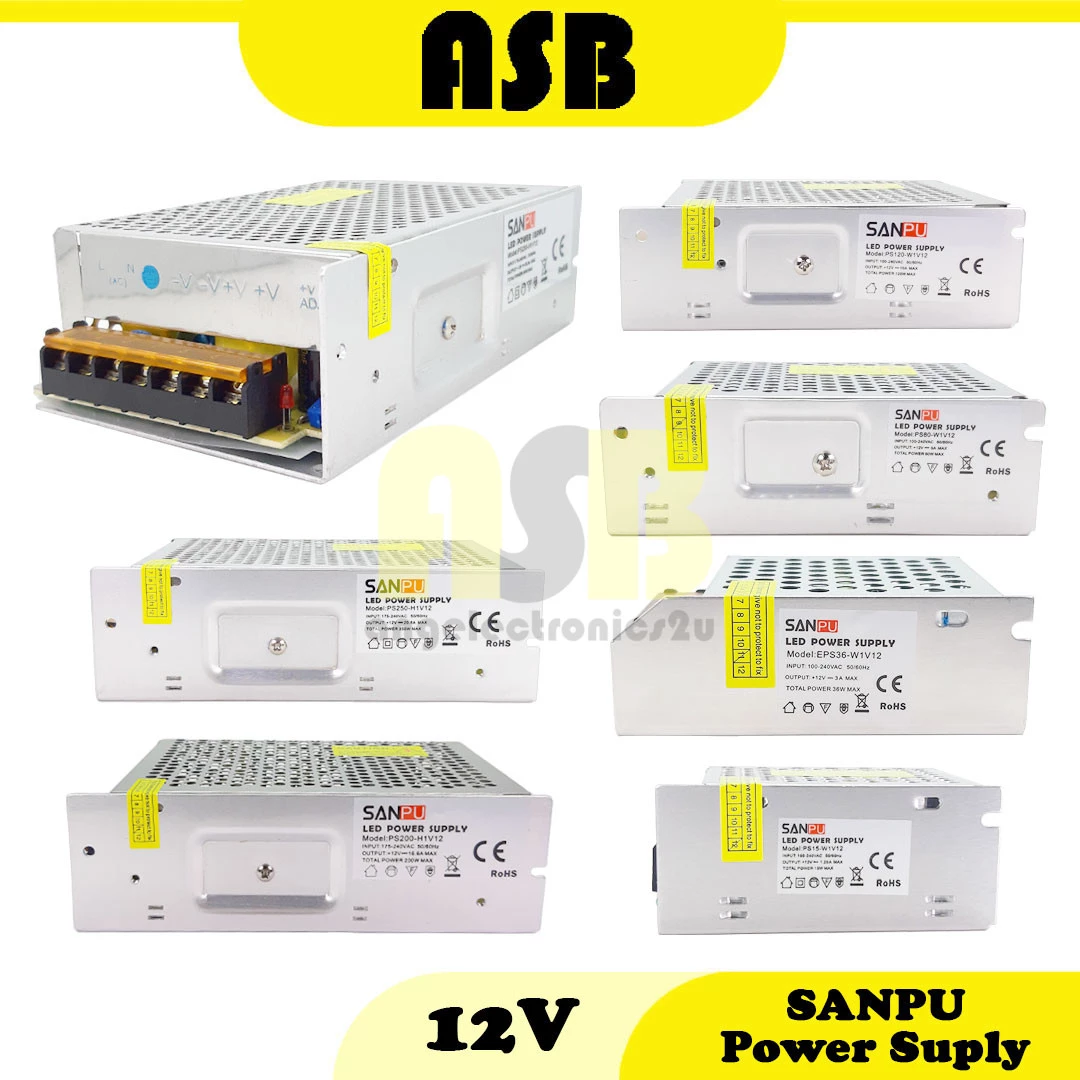 SANPU DC 12V Switching Power Supply ( 3A / 5A / 8.3A / 10A / 12.5A / 16.6A / 20.8A / 33.3A )