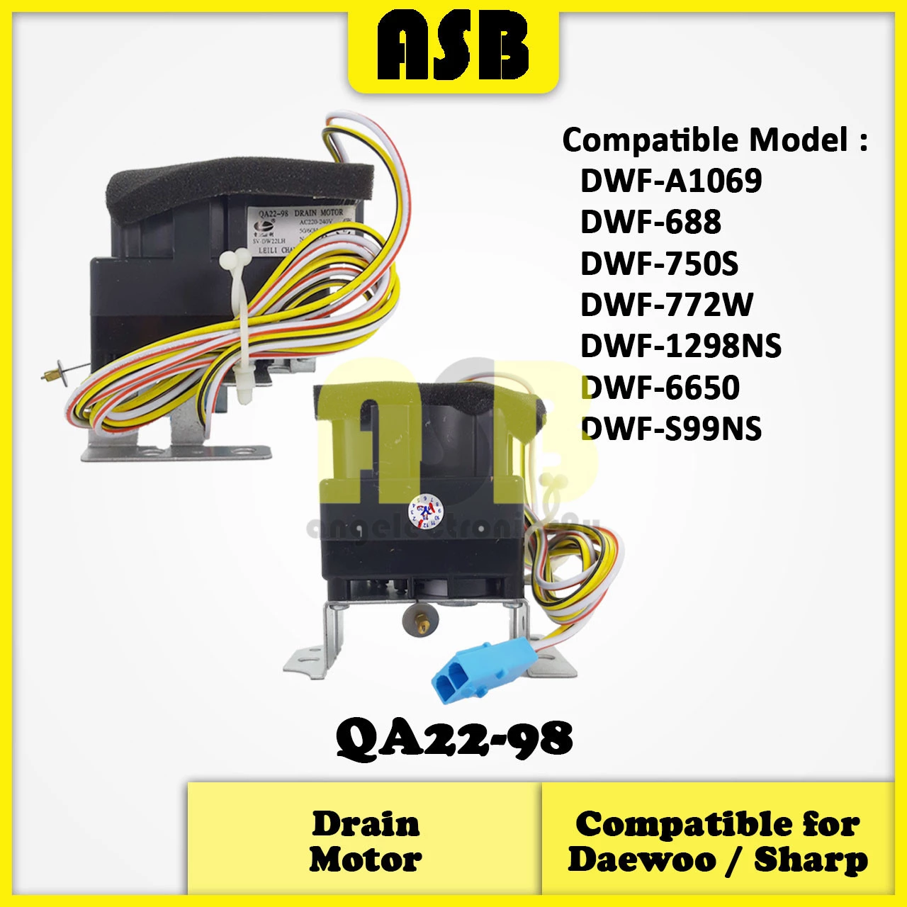 (1pc) ( Compatible : DAEWOO / SHARP ) Washing Machine Drain Motor / Valve / Motor Keluar Air