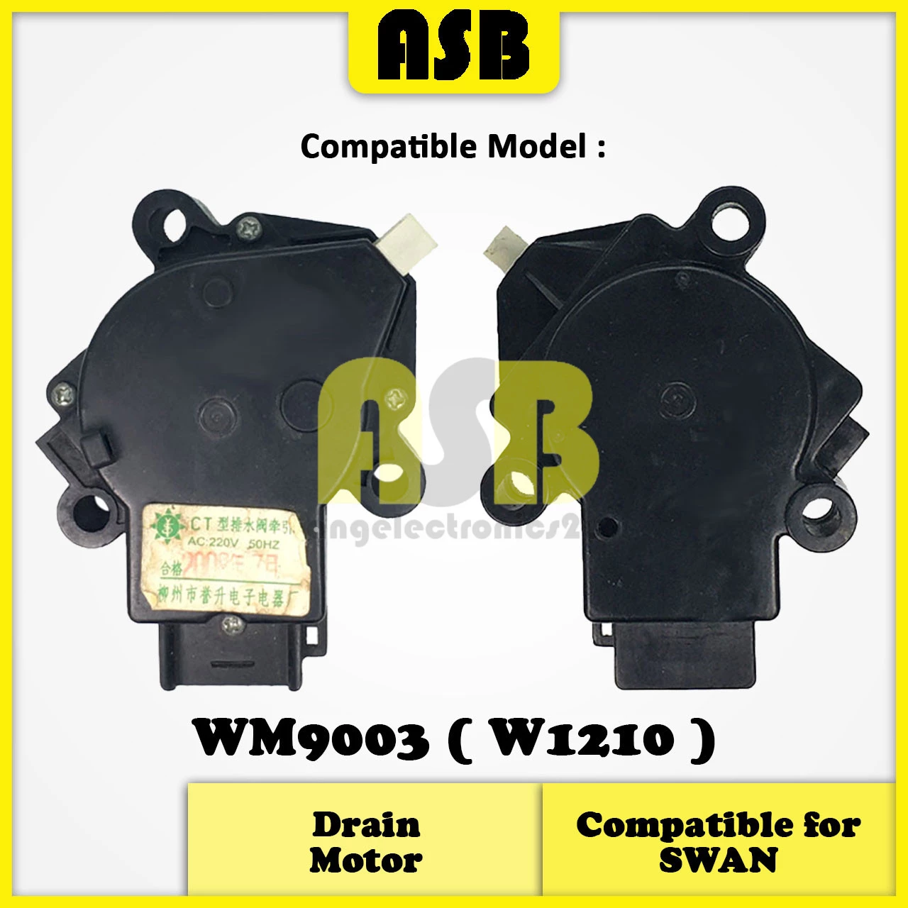 (1pc) ( Compatible : SWAN ) Washing Machine Drain Motor / Valve / Motor Keluar Air ( 661022040 )