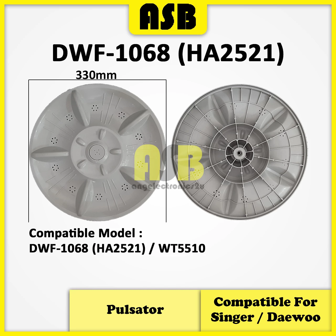 (1pc) ( Compatible : SINGER / DAEWOO ) Washing Machine Pulsator ( DWF-1068 ) ( HA2521 )