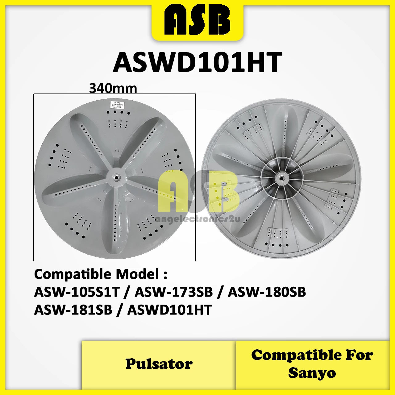 (1pc) ( Compatible : SANYO ) Washing Machine Pulsator ( ASWD101HT )
