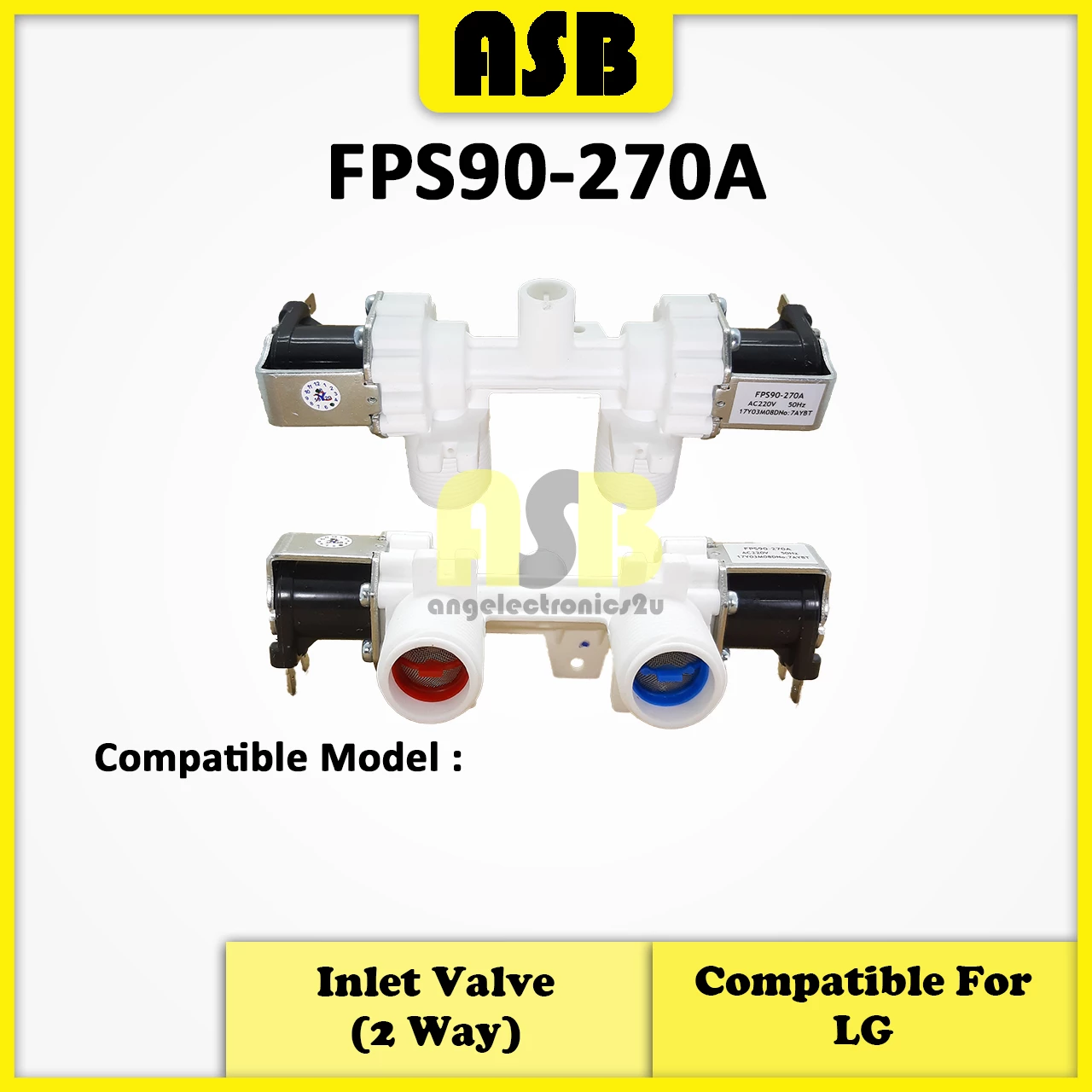 (1pc) ( Compatible : LG ) Washing Machine Water Inlet Valve  / Injap Masuk Air