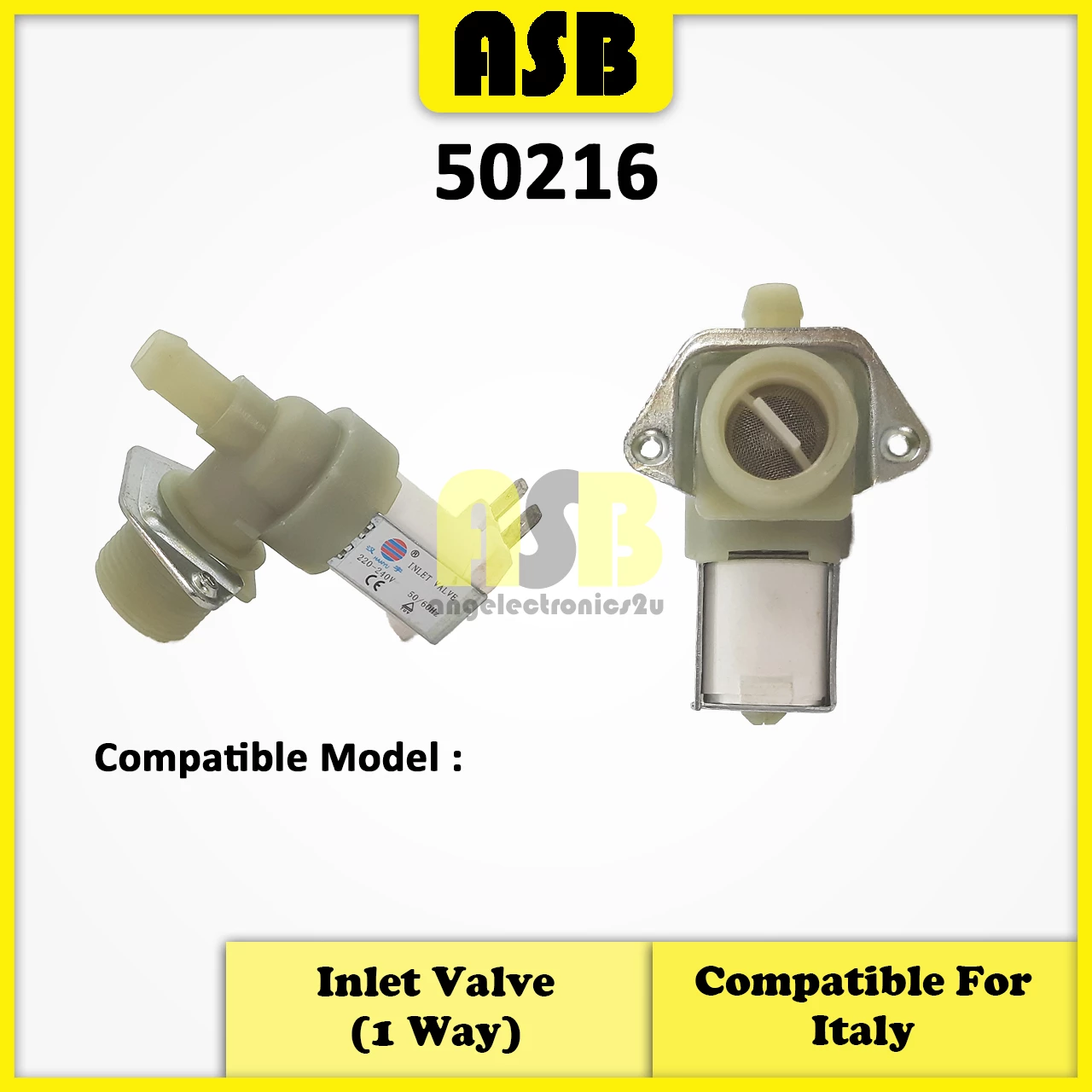 (1pc) ( Compatible : ITALY ) Washing Machine Water Inlet Valve  / Injap Masuk Air