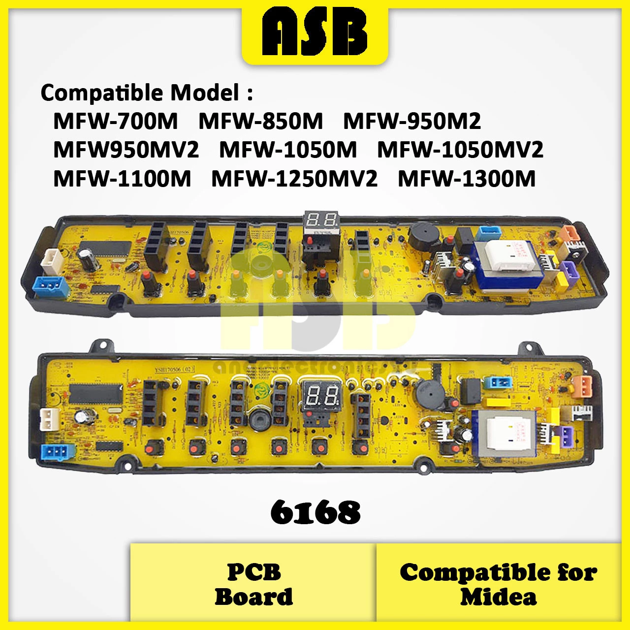 (1pc) ( Compatible : Midea ) Washing Machine PCB Board / Papan Litar