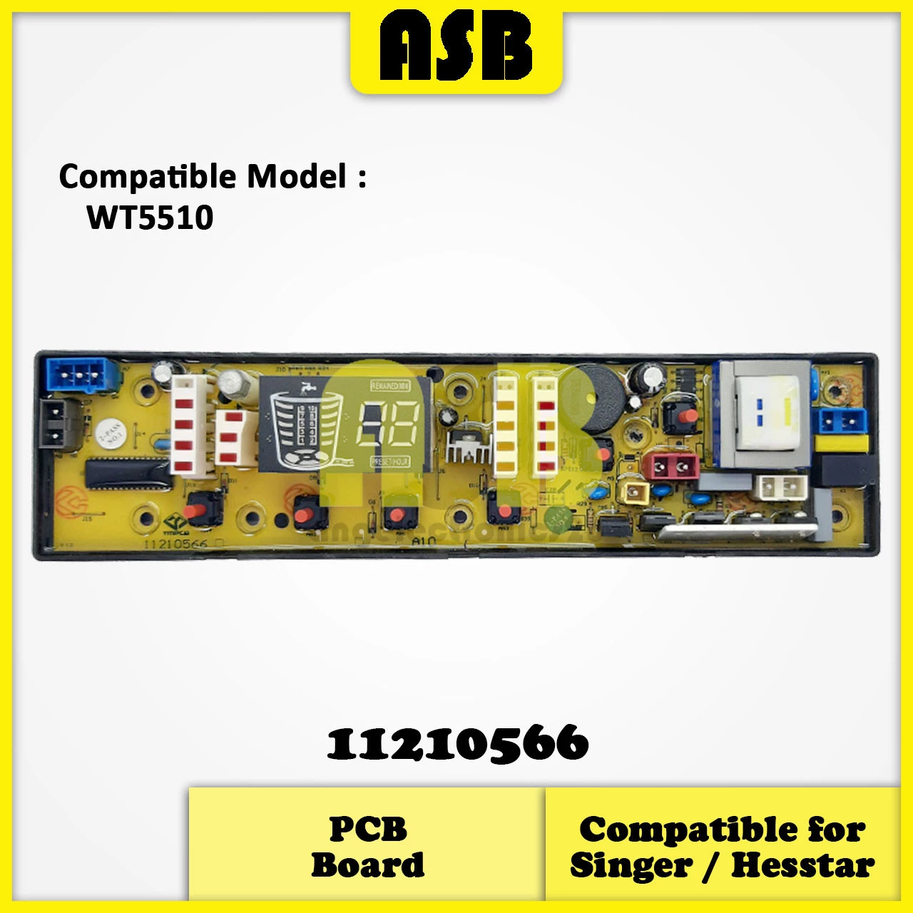 (1pc) ( Compatible : Singer / Hesstar ) Washing Machine PCB Board  / Papan Litar