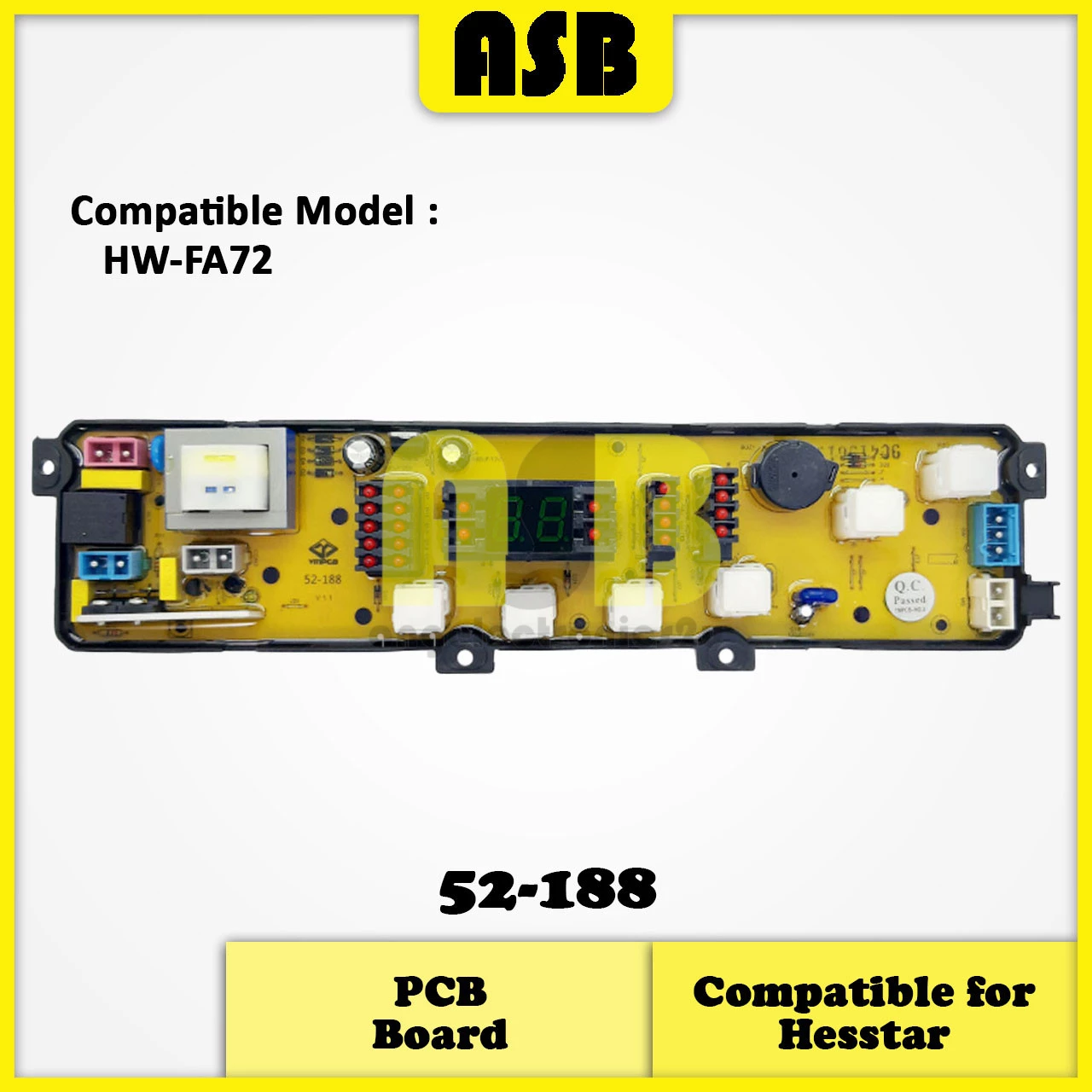 (1pc) ( Compatible : Hesstar ) Washing Machine PCB Board  / Papan Litar