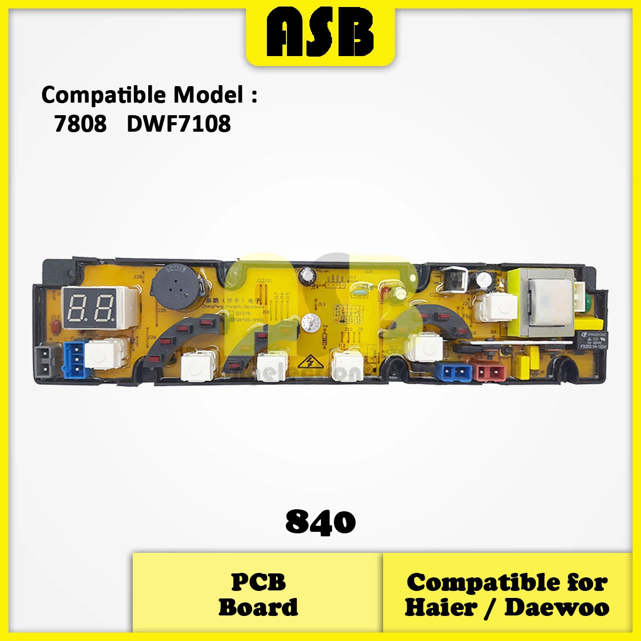 (1pc) (Compatible : HAIER / DAEWOO ) Washing Machine PCB Board  / Papan Litar ( 7808 ) / ( DWF-7108 ) (661013103)