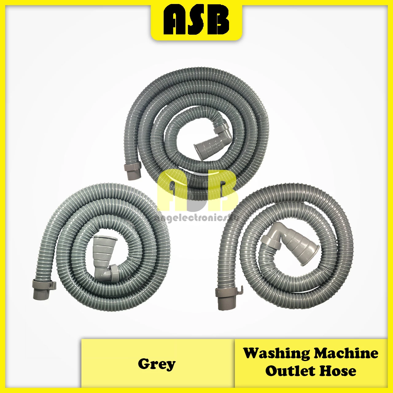 (1pc) Washing Machine L Shape Outlet Hose 1.5 Meter / 2 Meter / 3 Meter ( Grey ) ( Flexible )