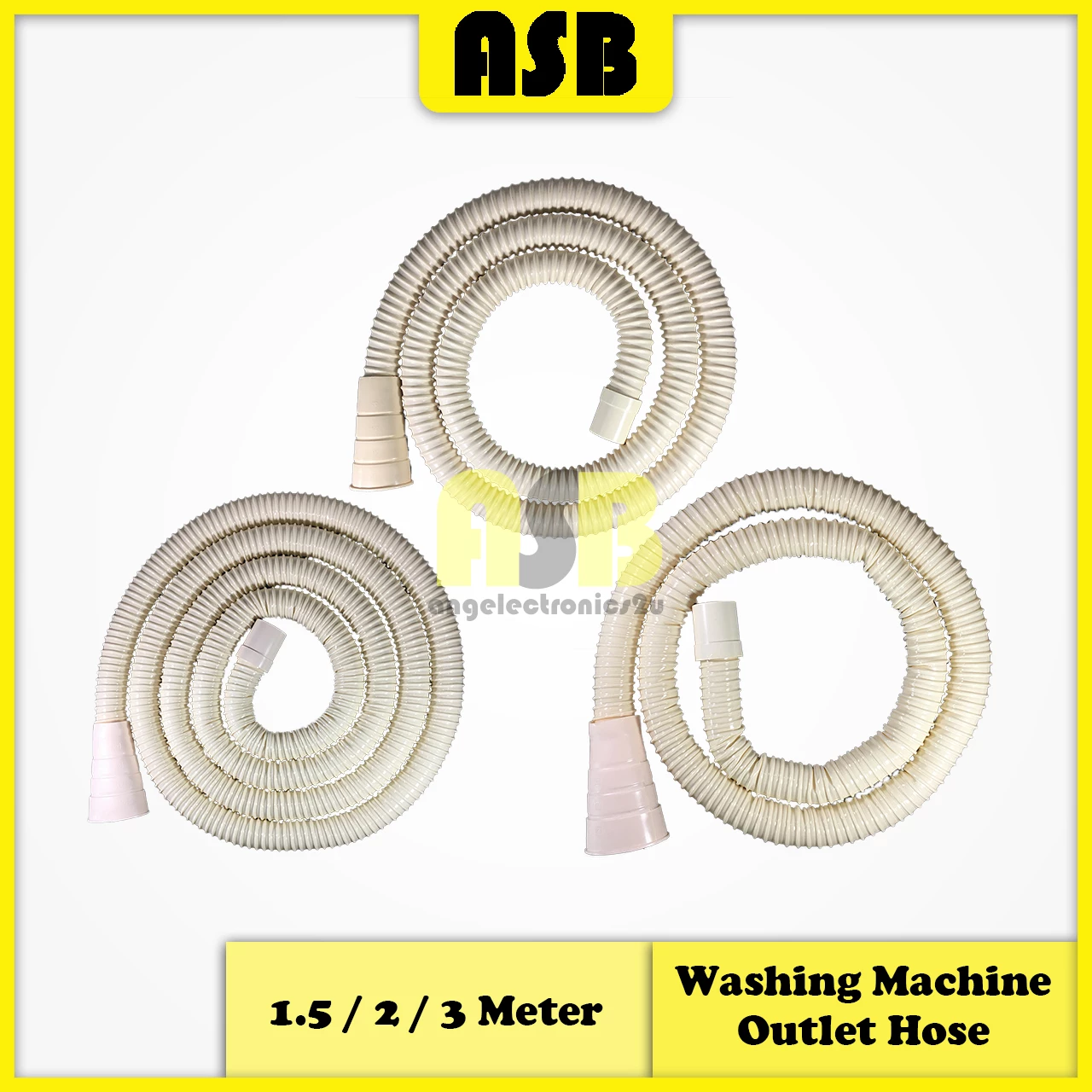 (1pc) ( Compatible : Multi ) Washing Machine Outlet Hose 1.5 / 2 / 3 Meter ( 1 Soft Hole , 1 Hard Hole )