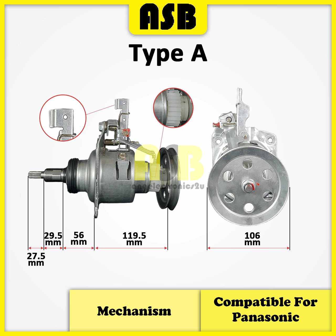 (1pc) ( Compatible : PANASONIC ) Washing Machine Mechanism Gear Box ( 11 Gear )