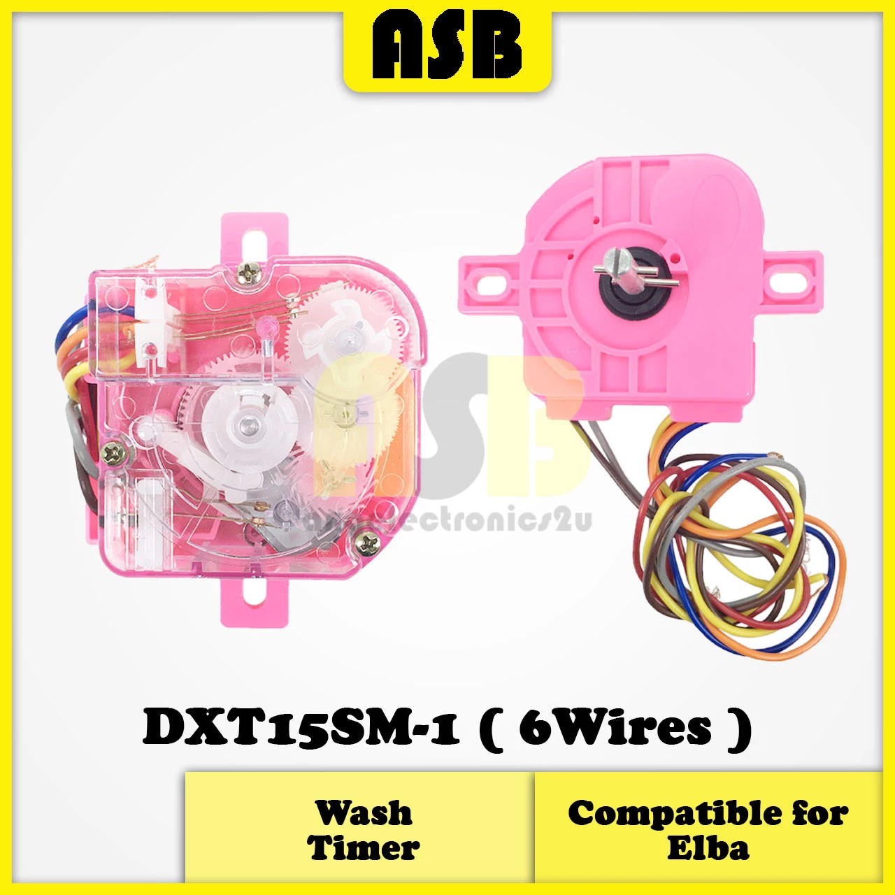 (1pc) ( Compatible : ELBA ) Washing Machine Wash Timer (661008008) 6 Wire / 6 Wayar