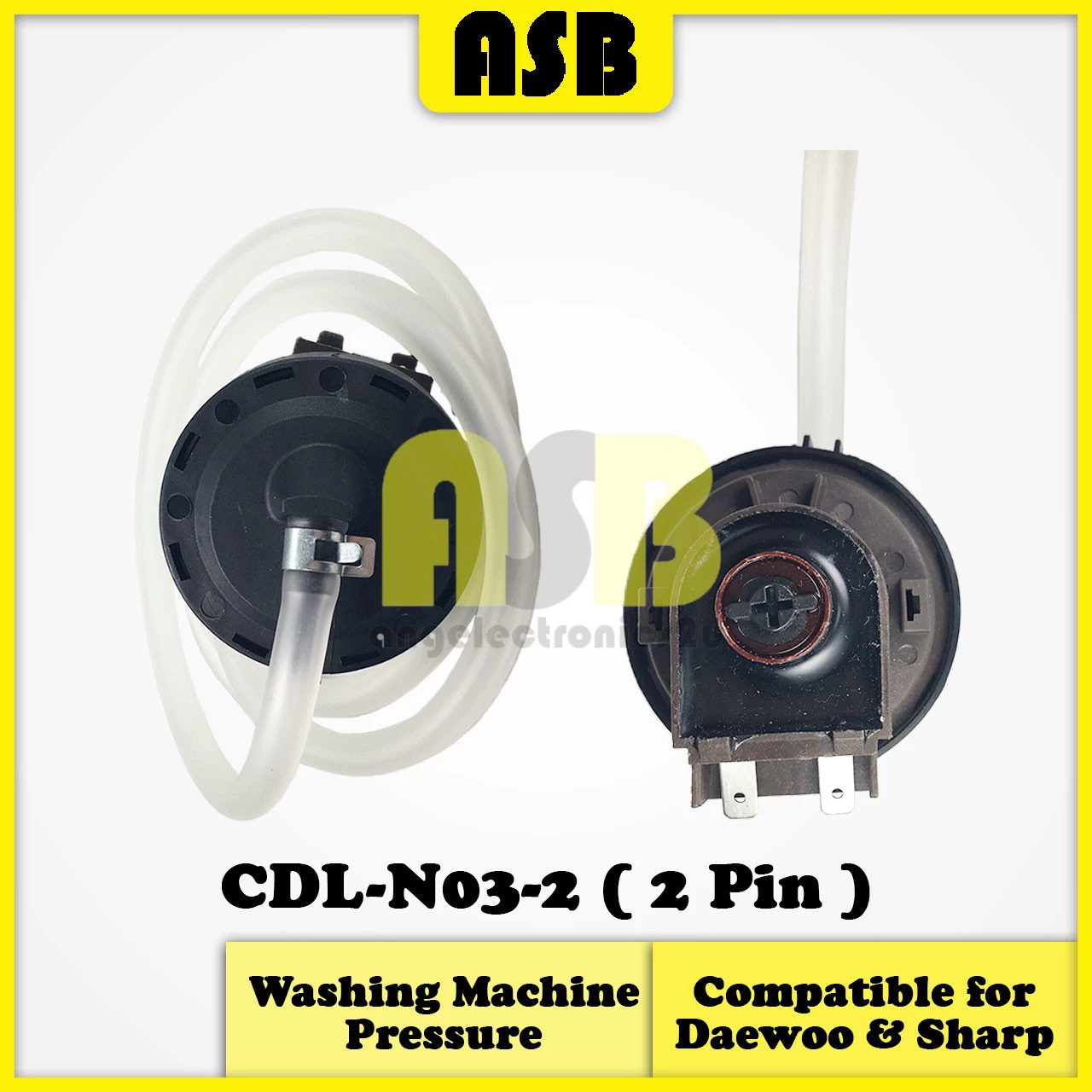 (1pc) ( Compatible : Daewoo & SHARP ) Washing Machine Pressure 2 Pin ( 661018034 )