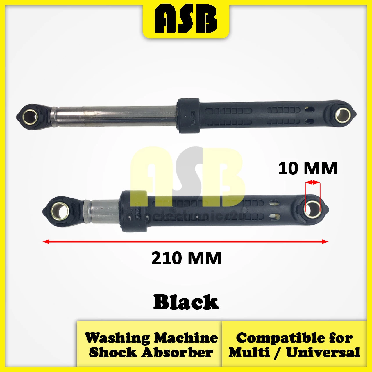 (1pc) ( Compatible : Multi / Universal ) Washing Machine Shock Absorber ( Black ) ( 661014056 )