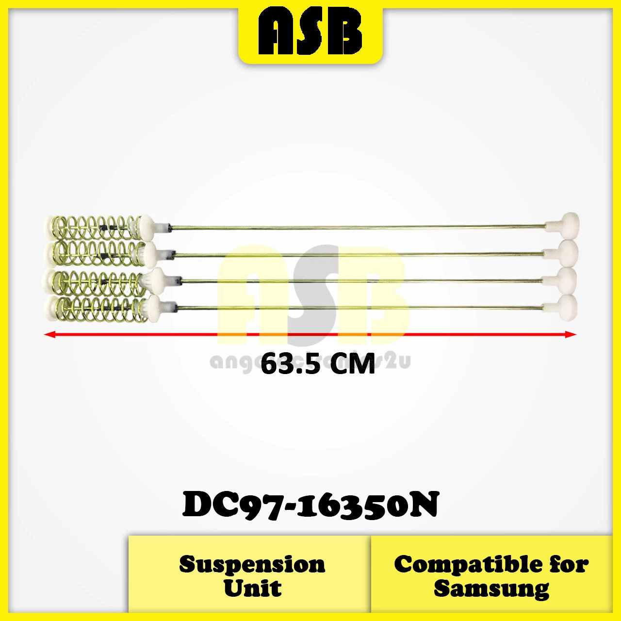 (4pcs) ( Compatible : Samsung ) Washing Machine Absorber DC97-16350N / DC97-16350J ( 63.5 CM / 65 CM ) ( 4 Pcs / Set )