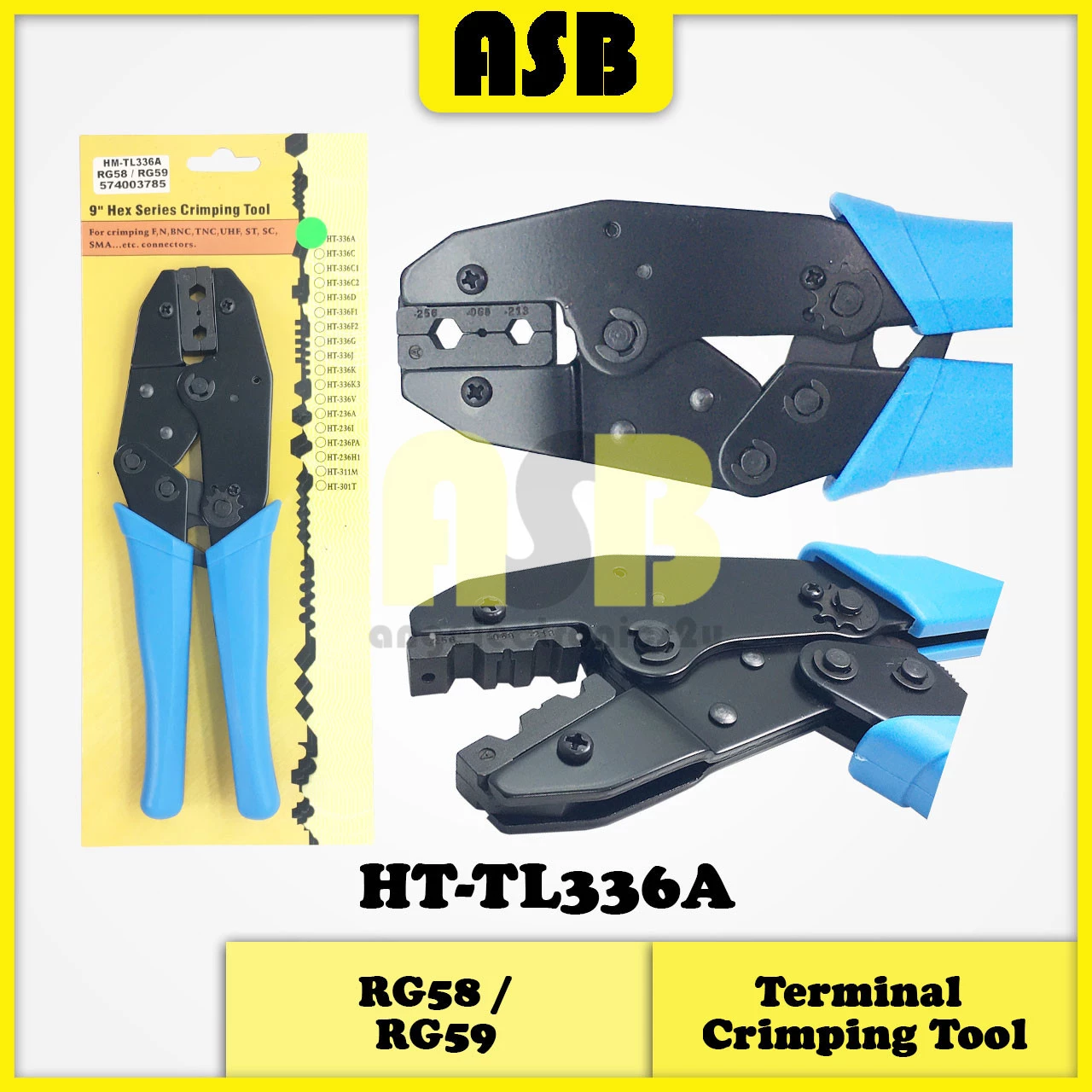 (1pc) HM-TL336A ( RG58 / RG59 / RG62 ) Terminal Crimping Tool / Alat Kelim ( 574003785 )