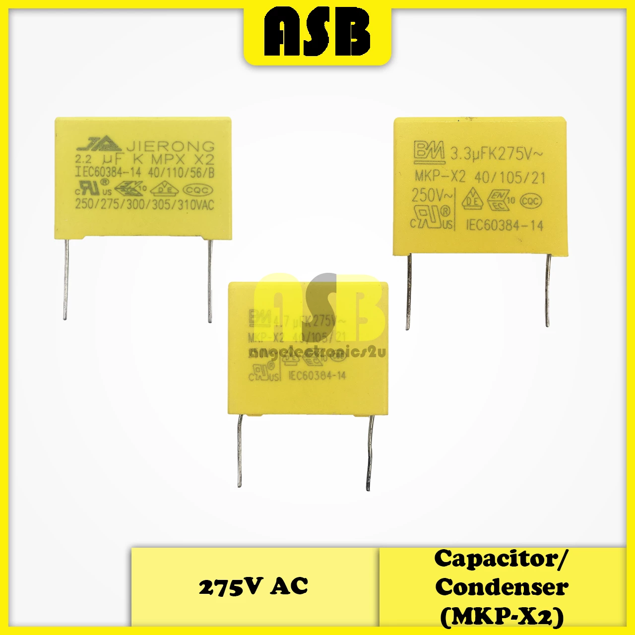 (1pc) Capacitor / Condenser 275V AC ( MKP-X2 ) ( Ceramic )